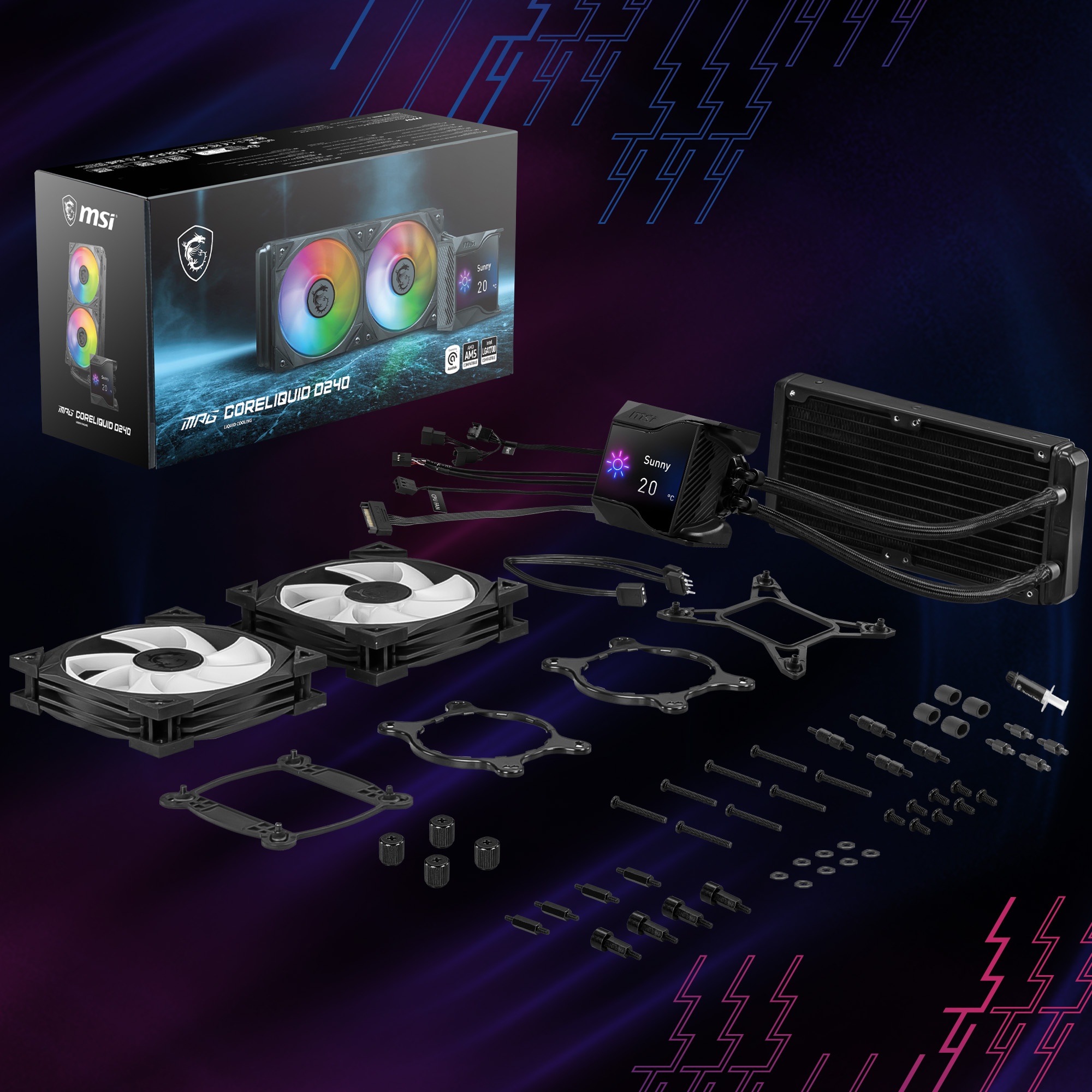 【新品未開封品】MPG CORELIQUID D240 Amazon.com: MSI MPG CoreLiquid D240 ARGB CPU Liquid Cooler